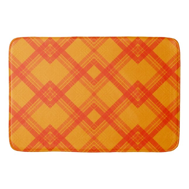 Crisscrossed Happy Red & Yellow/Orange Karos anzei Badematte (Vorderseite)