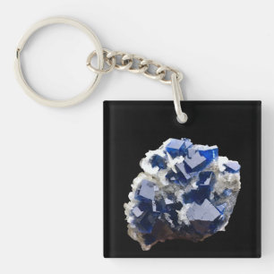 Cristal de Fluorite Bleu Profond, Calcite en Lamel