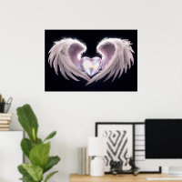 *~*~ Cristal Heart Angel Wings AP78 Poster Opal