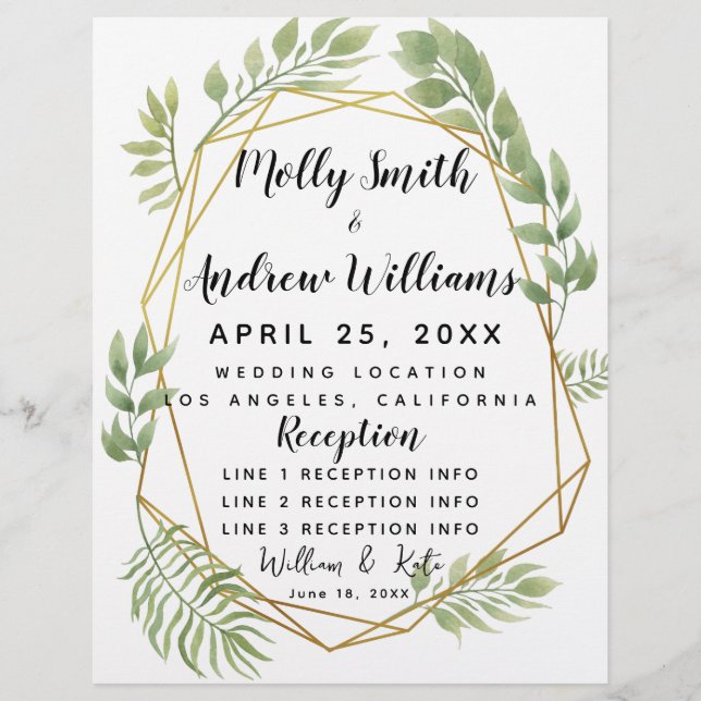 cristal mariage verdure programme mariage (Devant)