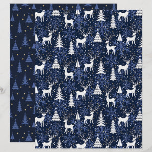 Cristal Noël Cerf Cobalt Blue Scrapbook Papier