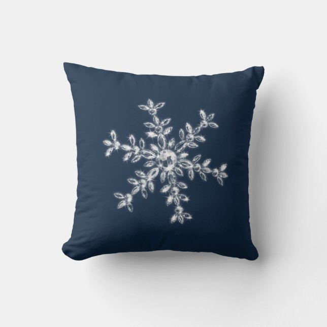 Cristal Snowflake Coussin de vacances en bleu (Recto)