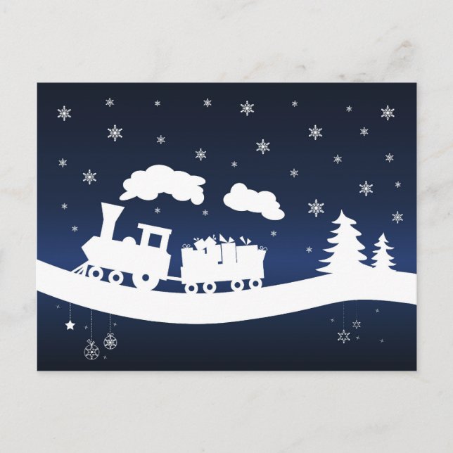 cristal train avec cadeaux Carte postale (Devant)