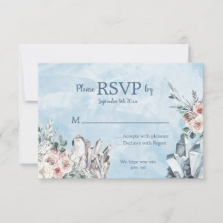 Cristaux bleues et RSVP floral