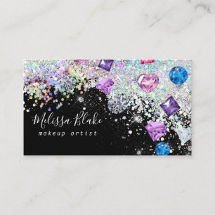 cristaux simulés et carte de visite de parties sci