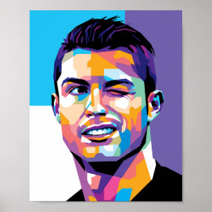 Cristiano Ronaldo en affiche murale de style WPAP