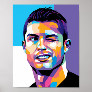 Cristiano Ronaldo en affiche murale de style WPAP