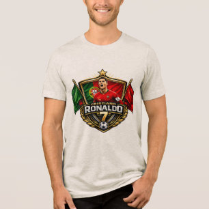 Cristiano Ronaldo Inspirierter Fußball-Legende-Tee Tri-Blend Shirt