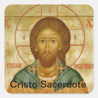 Cristo Sacerdote Quadratischer Aufkleber