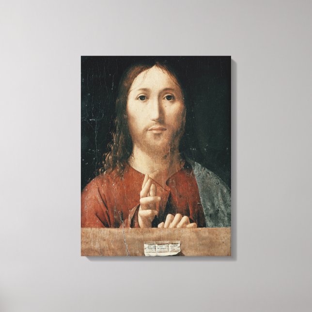 Cristo Salvator Mundi, 1465 Leinwanddruck (Vorderseite)