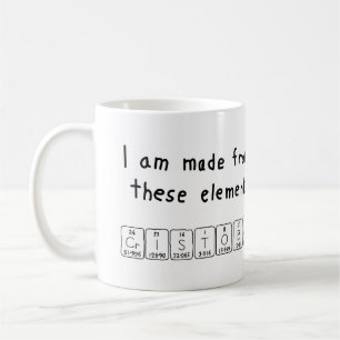 Cristobal Namen-Tasse periodischer Tabelle Kaffeetasse