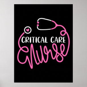 Critical Care Nurse Logo RN Critical Care Nursing Poster