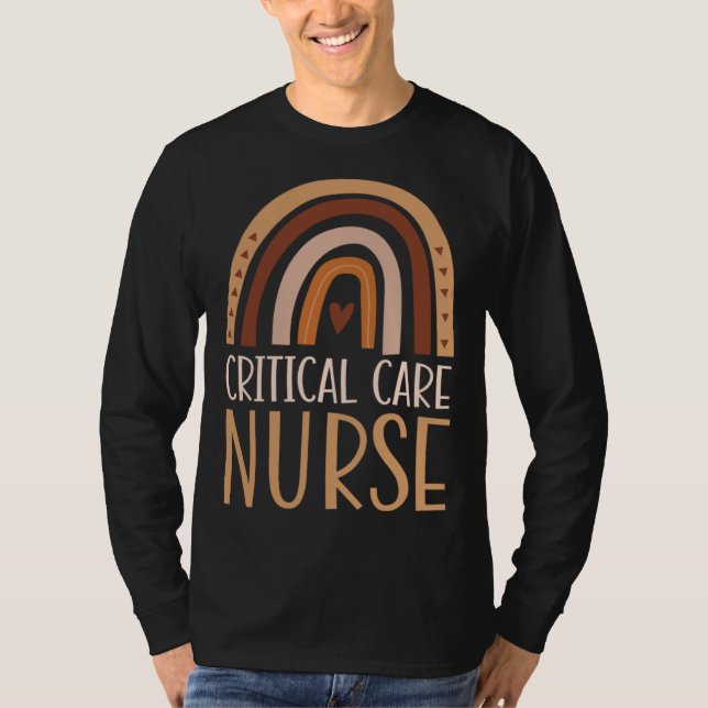 Critical Care Nurse Nursing School Trendy Bohemian T-Shirt (Vorderseite)