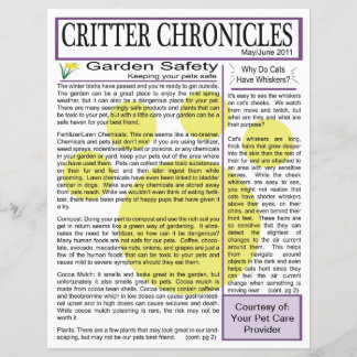 Critter Chronicles Newsletter - Mai/Juni 2011 Flyer
