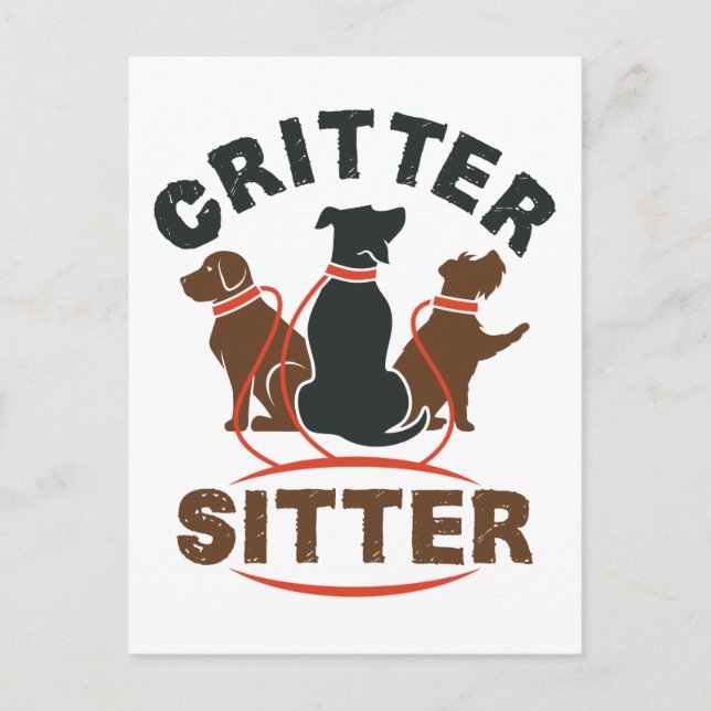 Critter Sitter für Niedliche Haustiere Sitter Postkarte (Vorderseite)