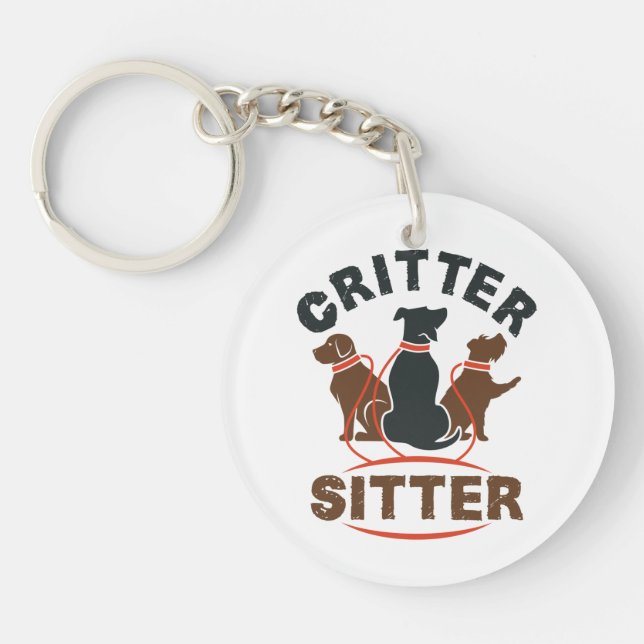 Critter Sitter für Niedliche Haustiere Sitter Schlüsselanhänger (Vorderseite)