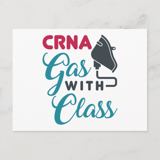 CRNA Gas mit Klasse Funny Aufwertung Postkarte (Vorderseite)