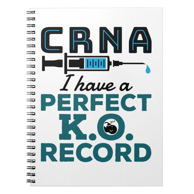 CRNA I habe einen perfekten K.O.-Rekord Notizblock (Vorderseite)