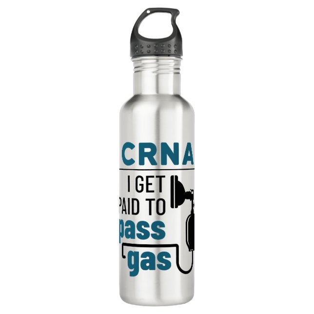 CRNA Ich werde bezahlt, Gas zu passieren Edelstahlflasche (Vorderseite)