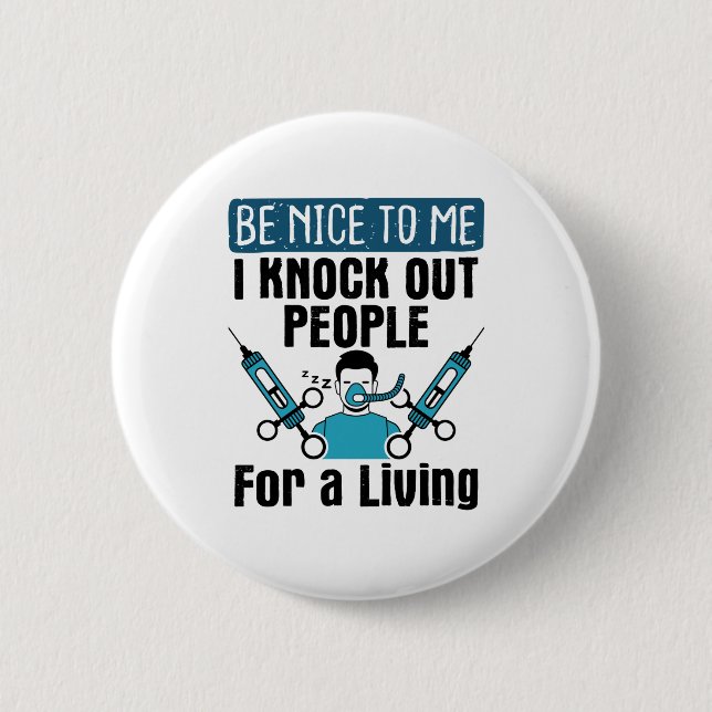 CRNA klopfte Leute, die Anästhesisten versorgen Button (Vorderseite)