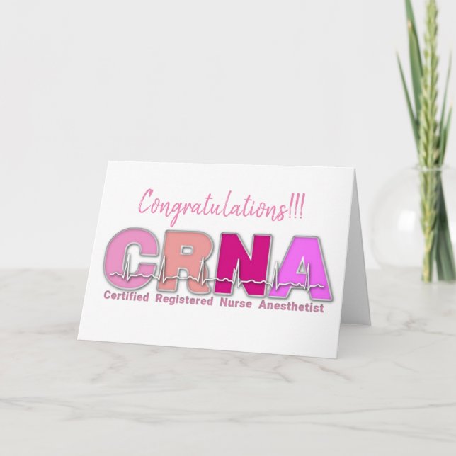 CRNA Nurse Anästhesiekarte Karte (Vorderseite)