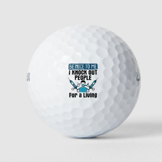 CRNA Nurse Anästhesist Anästhesist Knock Out Golfball (Vorderseite)