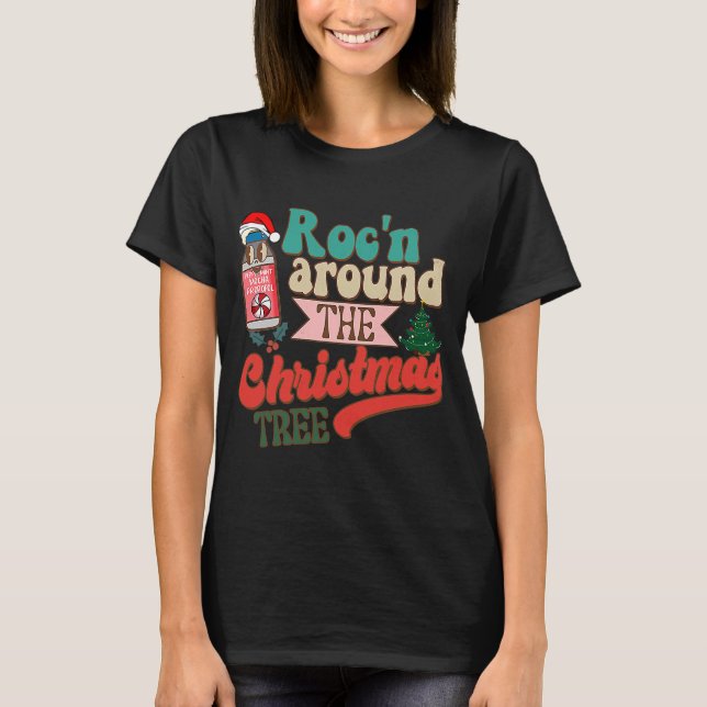 CRNA Nurse Christmas Roc'n Rund um die Weihnachtsf T-Shirt (Vorderseite)