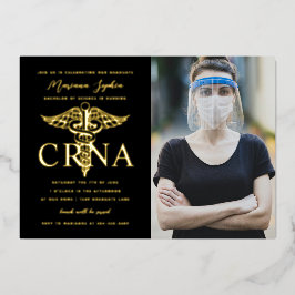 CRNA Nursing Abschluss Foto Gold Folieneinladung