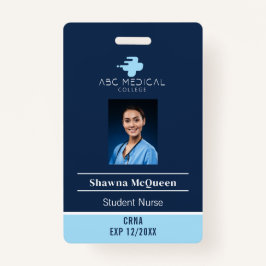 CRNA Student Nurse Practitioner Blue QR Code Foto Ausweis