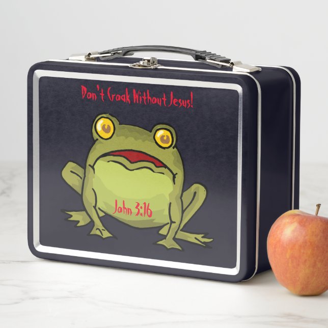 Croak nicht ohne Jesus! Metall Brotdose (Beispiel)