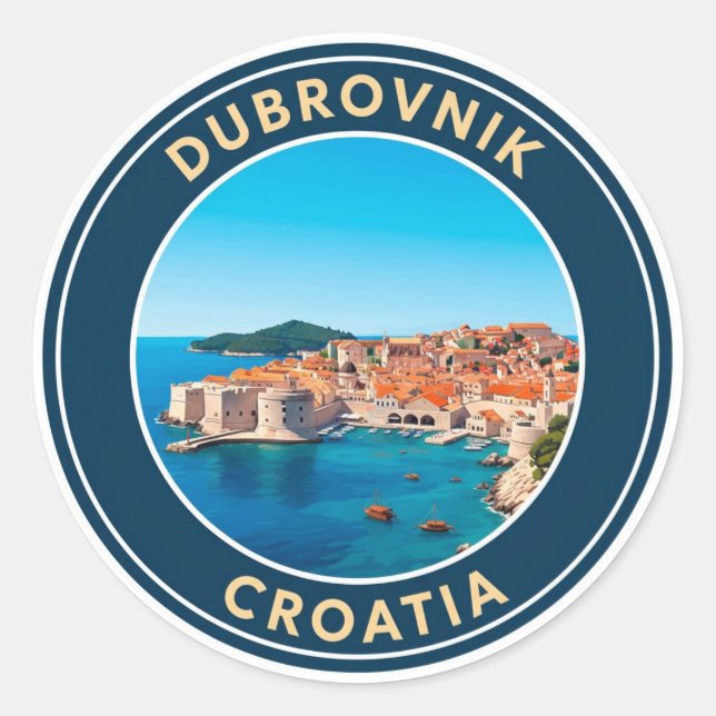 Croatia Dubrovnik Travel Runder Aufkleber (Vorderseite)