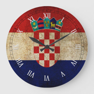 croatia flag große wanduhr