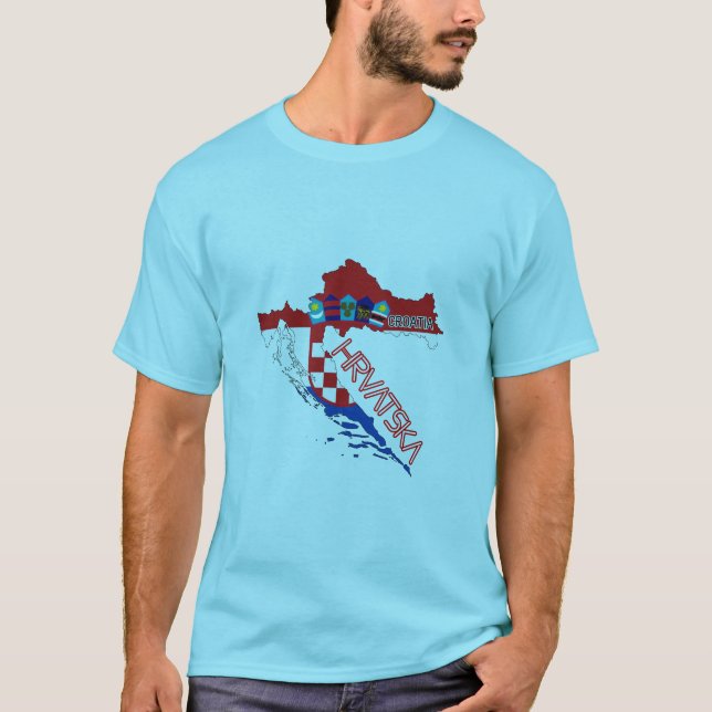 Croatia flag & map T-Shirt (Vorderseite)