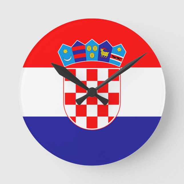 Croatia Flag Runde Wanduhr (Vorderseite)