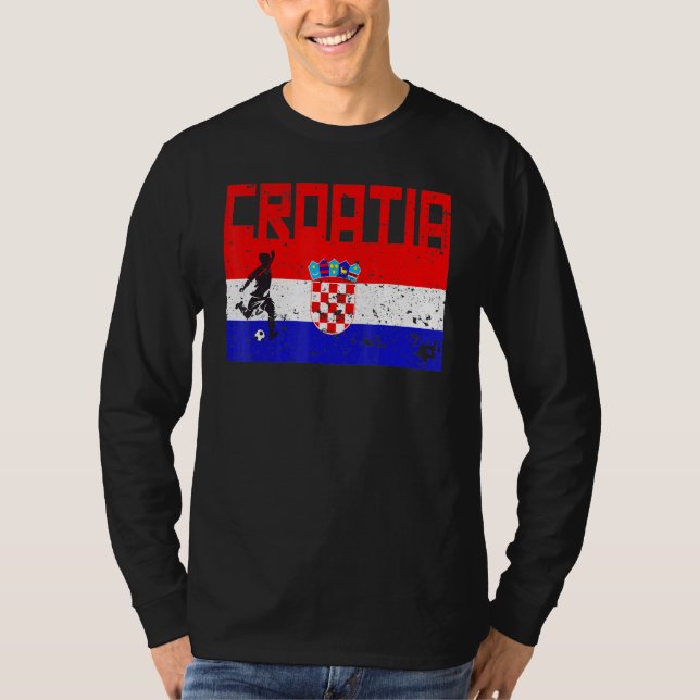 Croatia Football Soccer Fan Jersey Flag Zagreb Cro T-Shirt (Vorderseite)