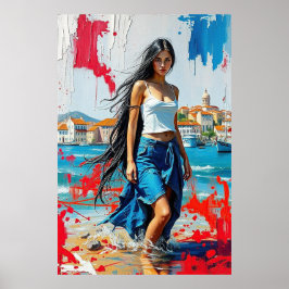 Croatia Hrvatska Kroatien Hrv Zagreb Split Flag  Poster
