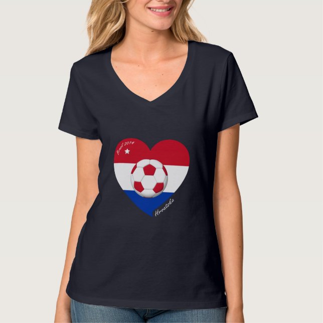 Croatia „HRVATSKA“ Soccer Team Fußball Kroatien T-Shirt (Vorderseite)
