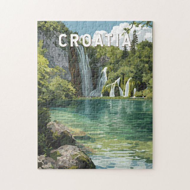 Croatia Illustration Travel Art Vintage (Vertikal)