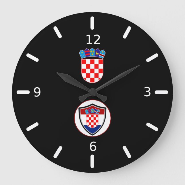Croatian flag-coat arms large clock große wanduhr (Vorderseite)