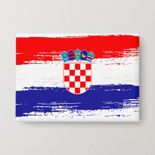 Croatian Flag Gift Football Fan Sports Button