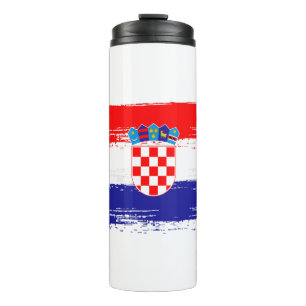 Croatian Flag Gift Football Fan Sports Thermosbecher