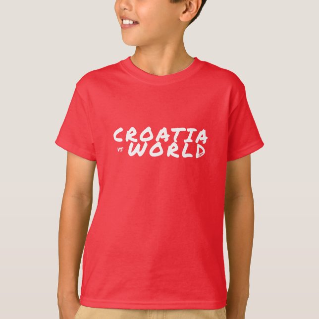 CROATIAvsWORLD Basic Red T-Shirt (Vorderseite)