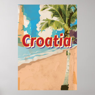 Croatie affiche de voyage vintage