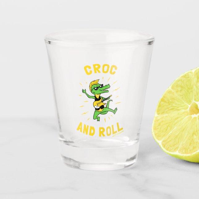 Croc and Roll Schnapsglas (Vorderseite)