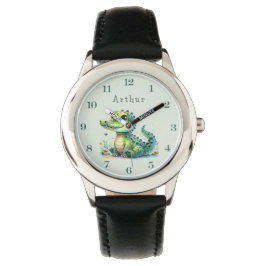 Croc O'Clock: Personalized Jungle Time Armbanduhr