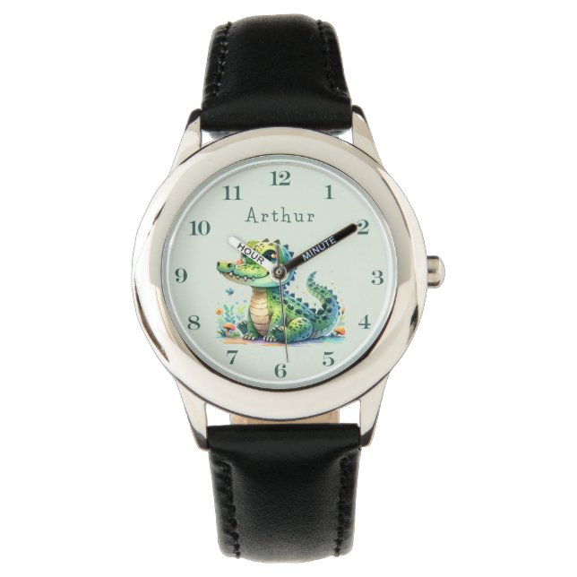 Croc O'Clock: Personalized Jungle Time Armbanduhr (Vorderseite)