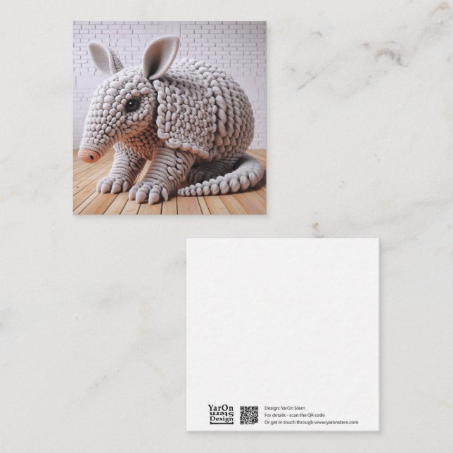 Crochet Armadillo Grußkarte Mitteilungskarte (Vorne/Hinten)