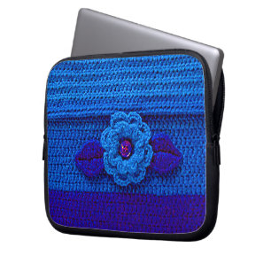 Crochet Artistique Fleur Bleue Imprimer sac électr