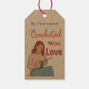 Crochet avec amour Étiquette de cadeau fait main a