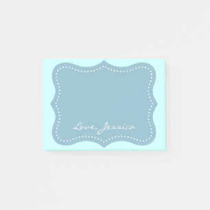 Crochet bleu turquoise personnalisé Notes Post-it®